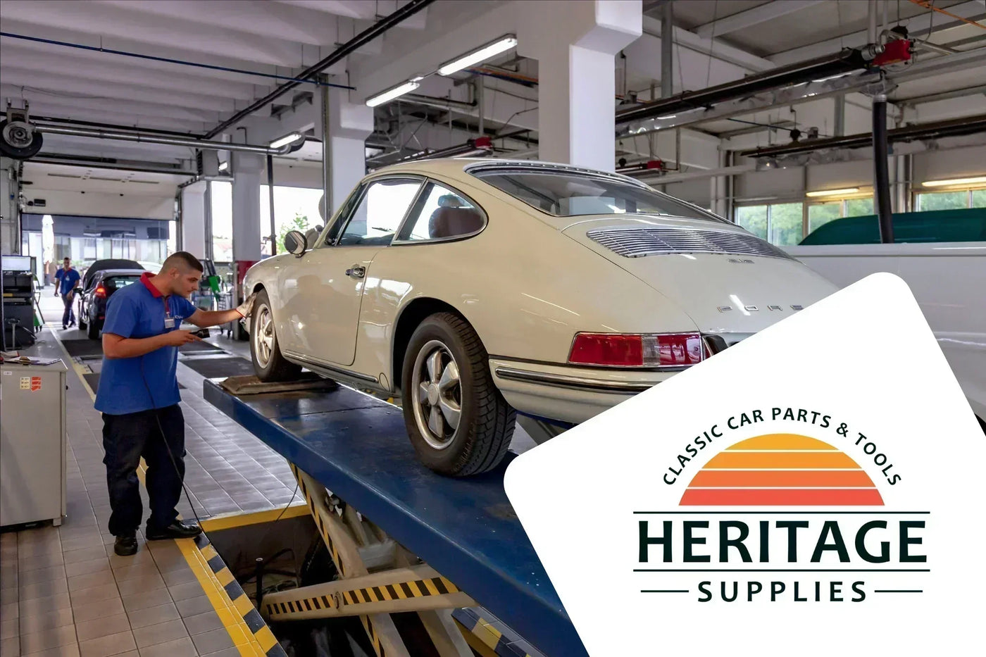 Porsche bei der Hauptuntersuchung