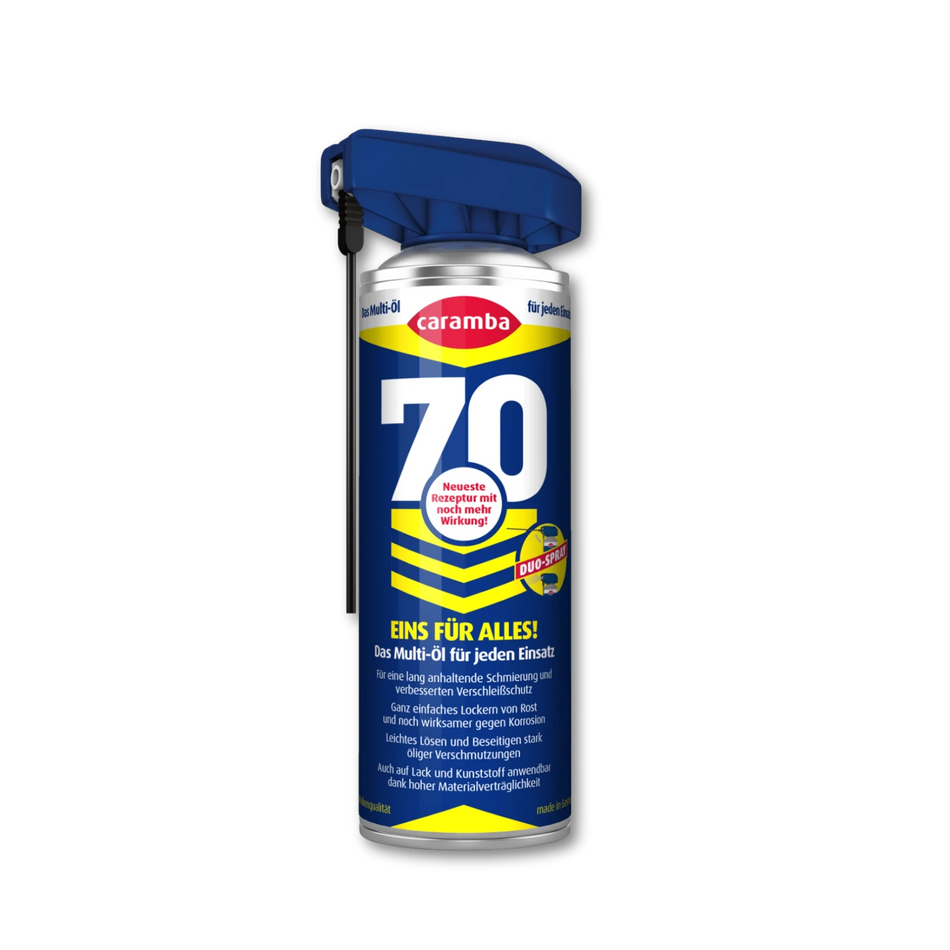 Bild der Frontalansicht einer geschlossenen Dose Caramba 70 in der Größe 250 ml.