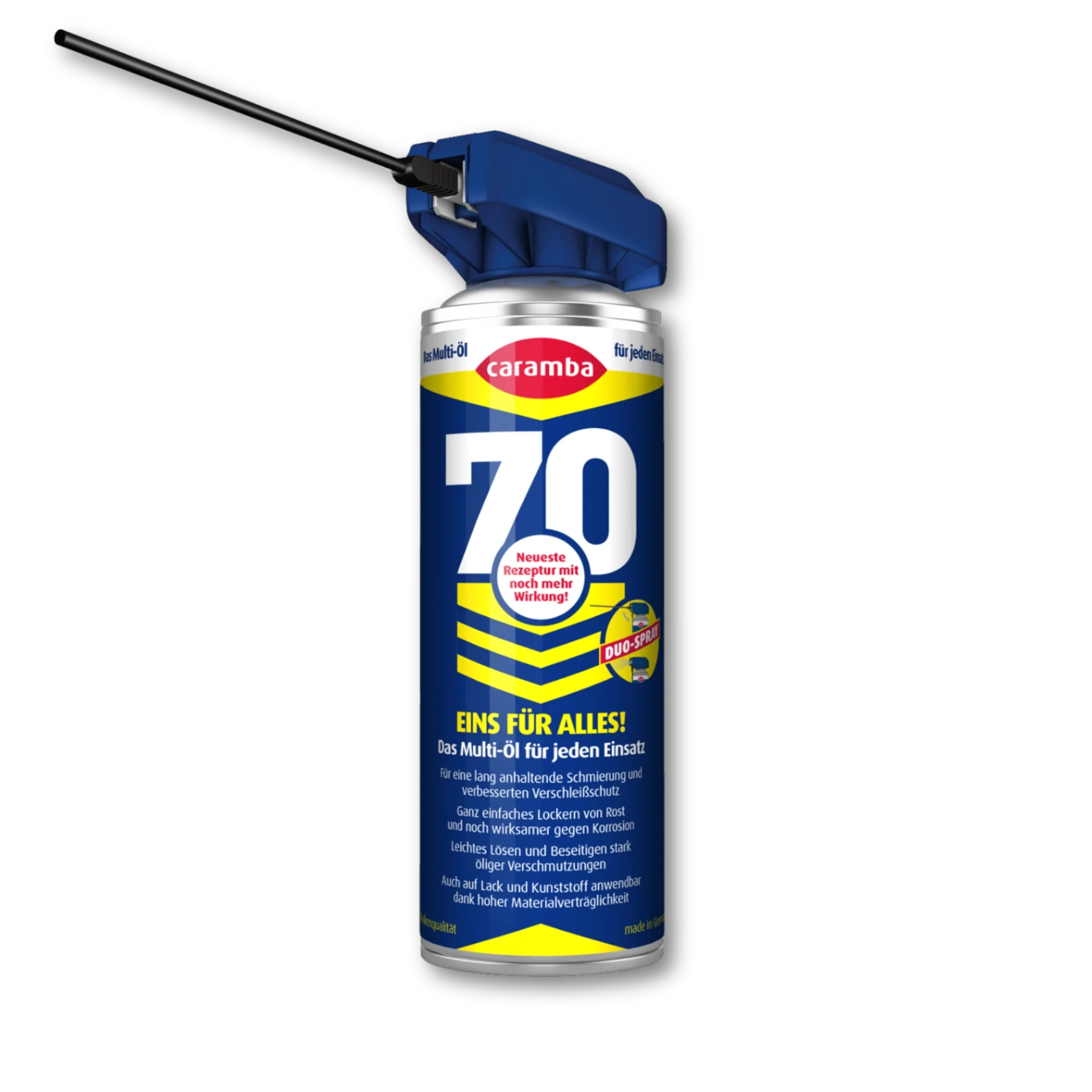 Bild der Frontalansicht einer geöffneten Dose Caramba 70 in der Größe 250 ml.