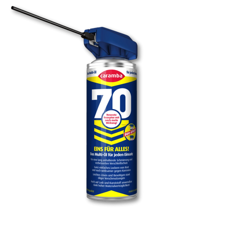 Bild der Frontalansicht einer geöffneten Dose Caramba 70 in der Größe 250 ml.