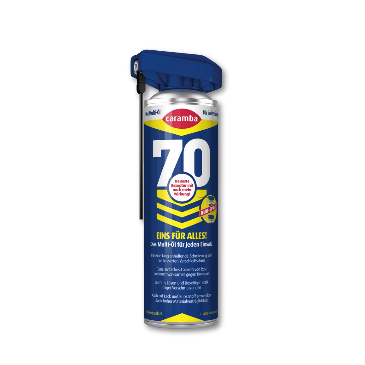 Bild der Frontalansicht einer geschlossenen Dose Caramba 70 in der Größe 500 ml.