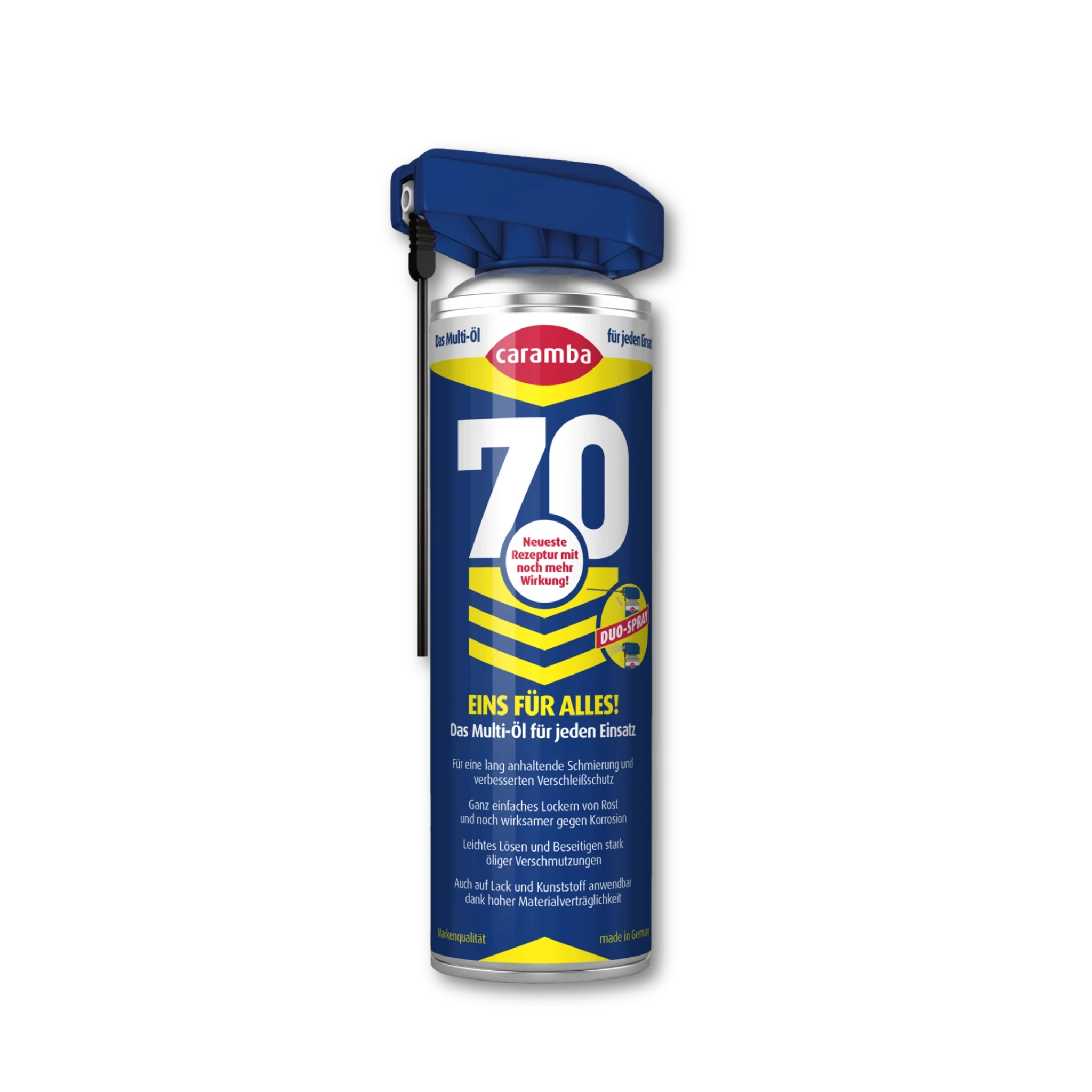 Bild der Frontalansicht einer geschlossenen Dose Caramba 70 in der Größe 500 ml.