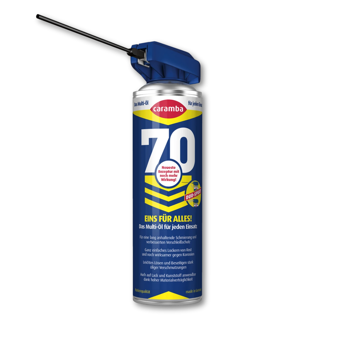 Bild der Frontalansicht einer geöffneten Dose Caramba 70 in der Größe 500 ml.