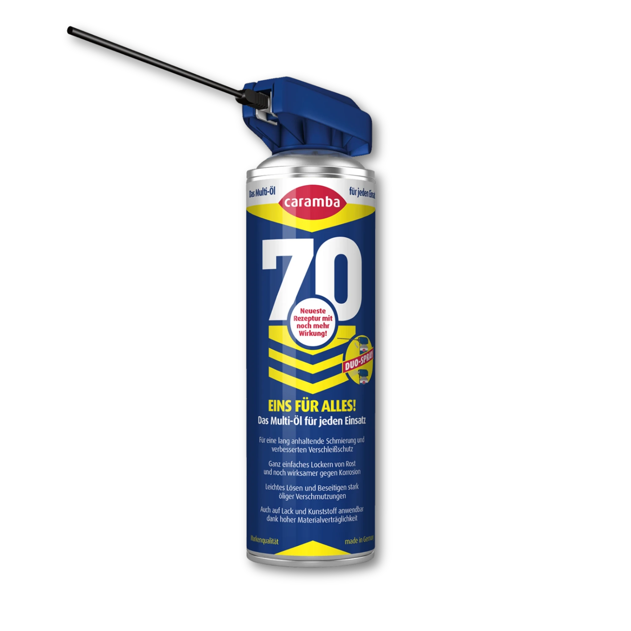 Bild der Frontalansicht einer geöffneten Dose Caramba 70 in der Größe 500 ml.