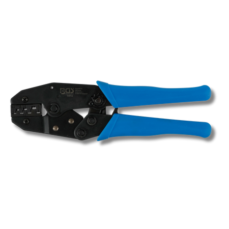 Bild einer Crimpzange für unisolierte Kabelschuhe, fotografiert von vorne