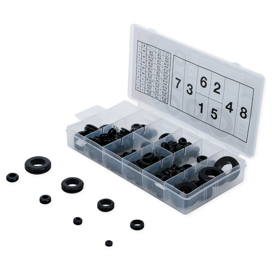 Gummitüllen-Sortiment Metrisch 180-teilig