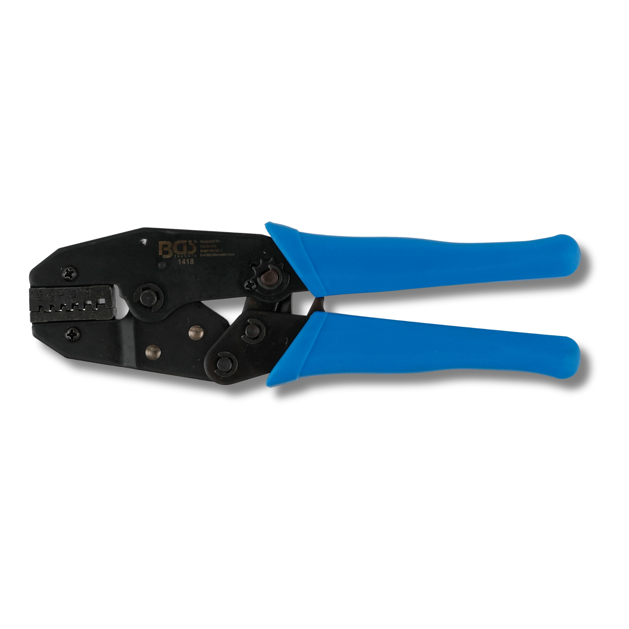 Bild einer Crimpzange für Aderendhülsen, fotografiert von vorne