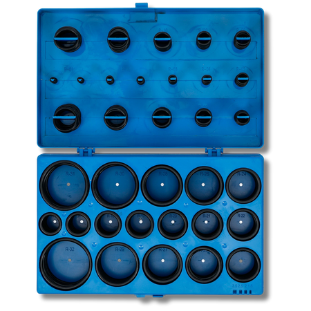 Bild einer Sortiments-Kiste mit metrischen O-Ringen, fotografiert von oben