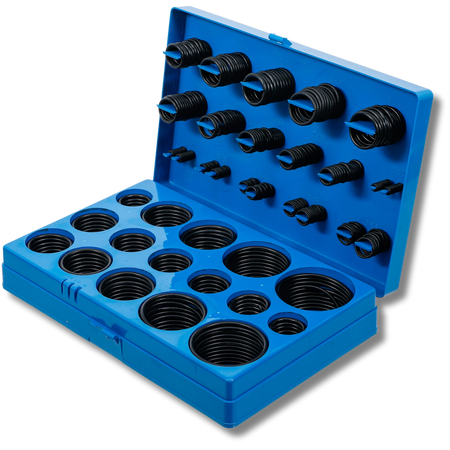 Bild einer Sortiments-Kiste mit zölligen O-Ringen, fotografiert von schräg vorne