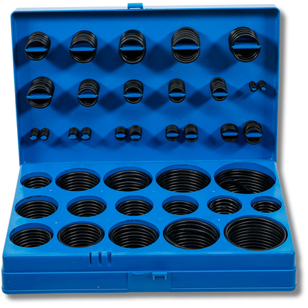  Bild einer Sortiments-Kiste mit zölligen O-Ringen, fotografiert von vorne