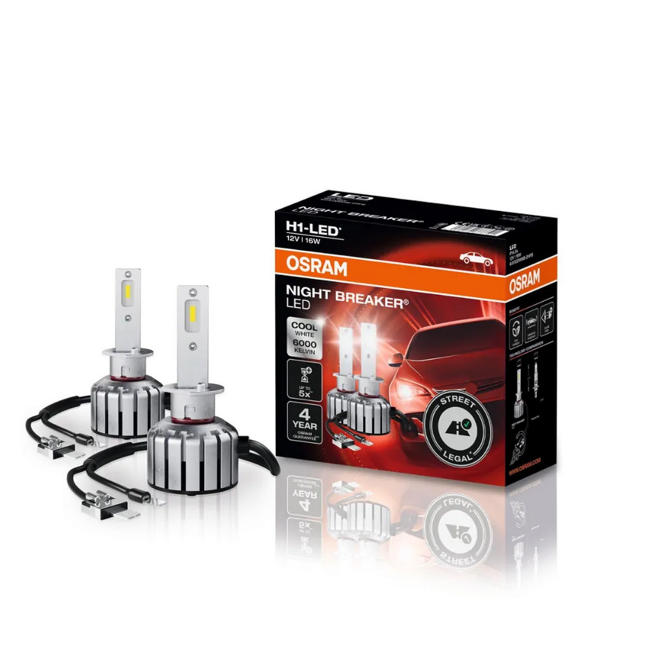 OSRAM NIGHT BREAKER LED H1 Scheinwerferlampe (12V, 6000K, 2er-Set)