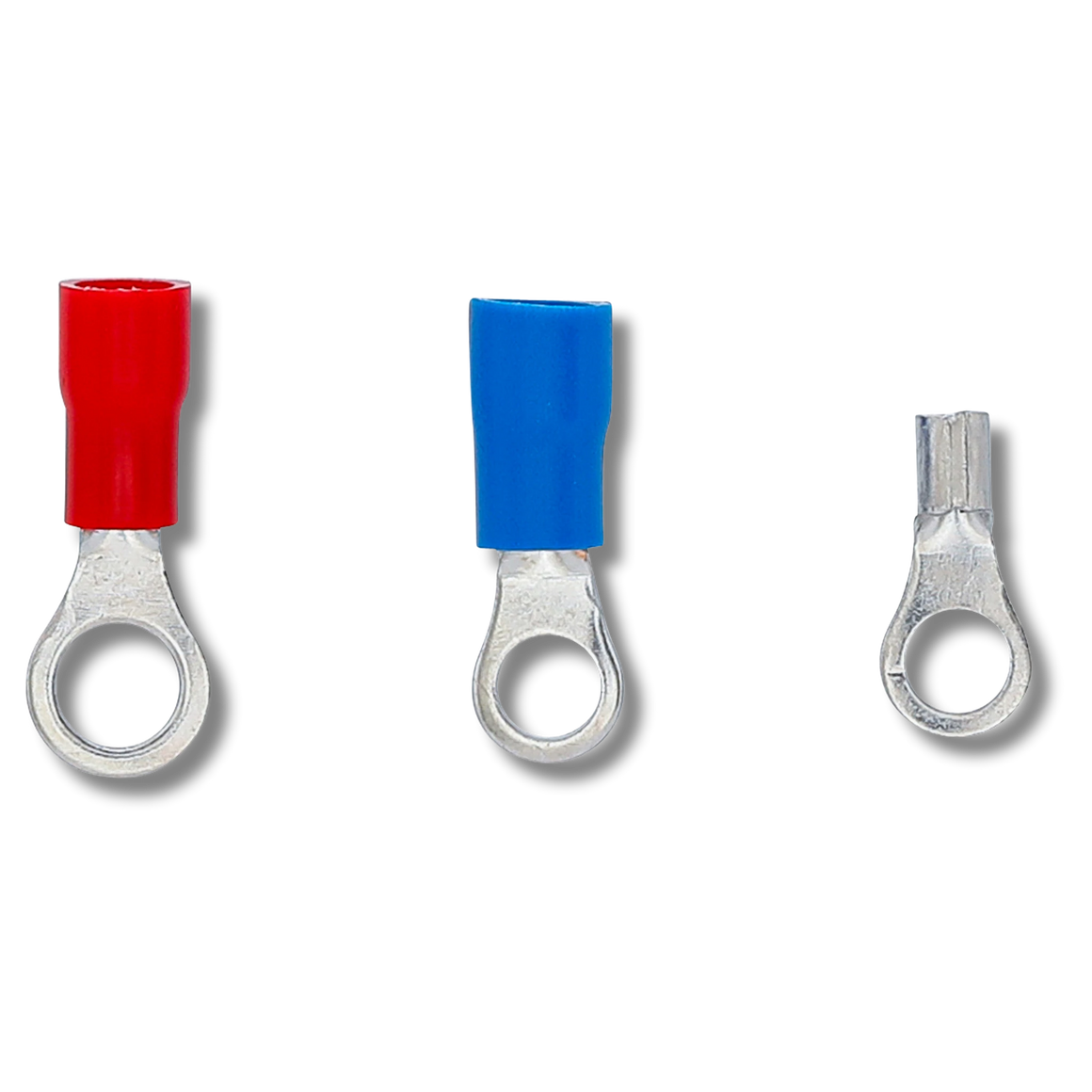 Bild von im Set enthaltenen Ringkabelschuhen, fotografiert von oben