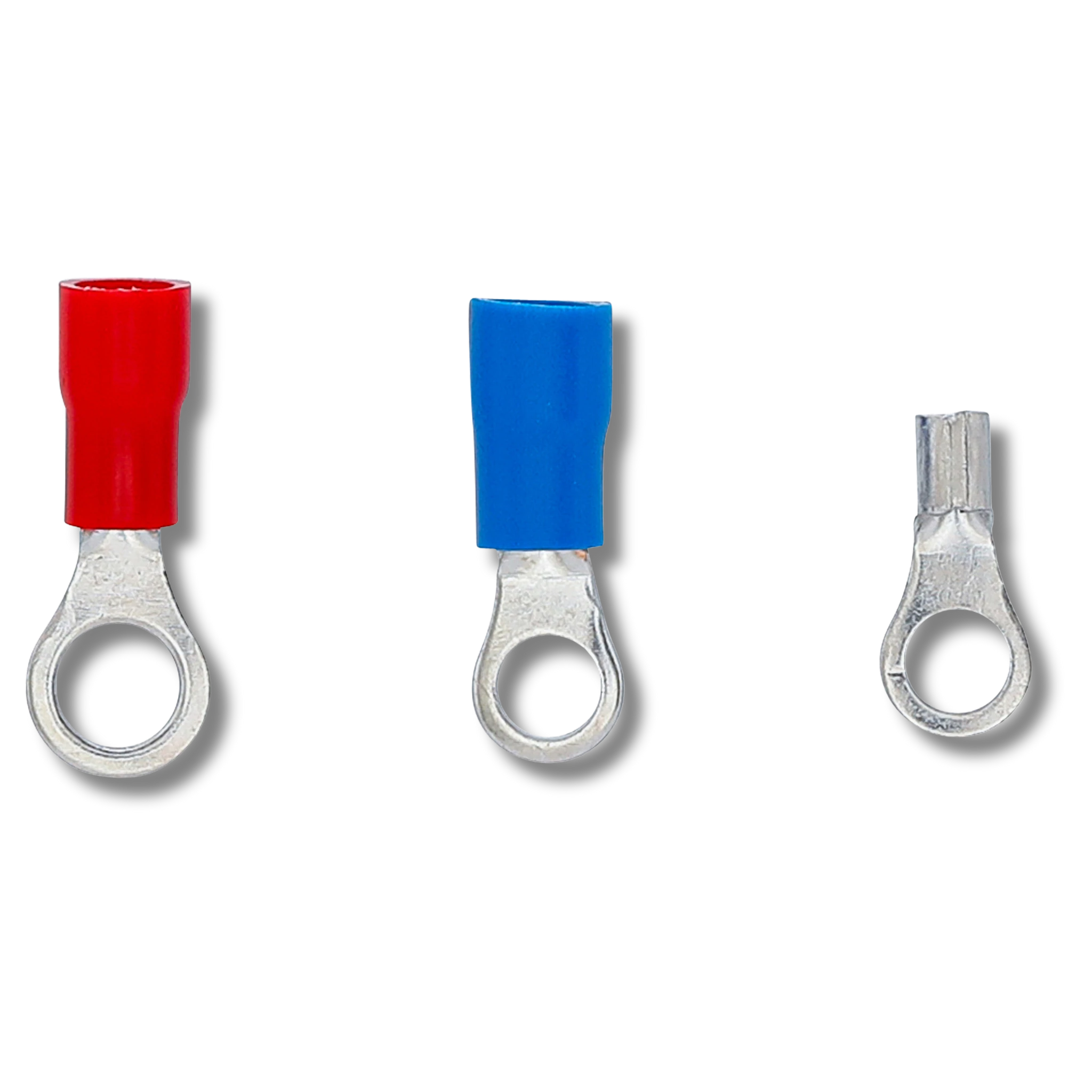 Bild von im Set enthaltenen Ringkabelschuhen, fotografiert von oben