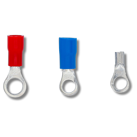 Bild von im Set enthaltenen Ringkabelschuhen, fotografiert von oben