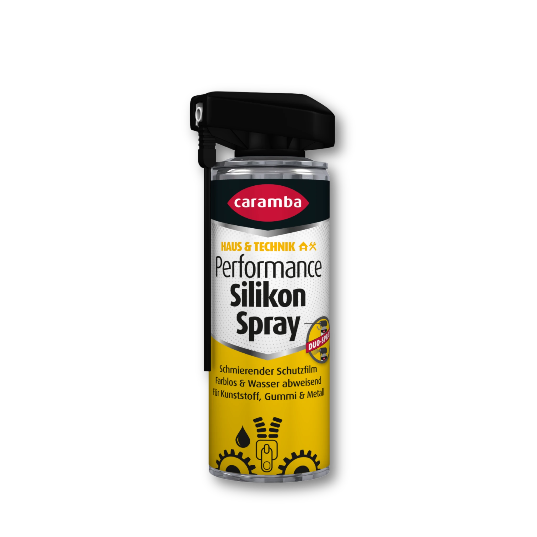 Bild der Frontalansicht einer Dose Caramba Silikonspray.
