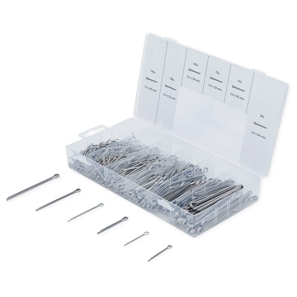 Splinte-Sortiment Edelstahl (555-teilig)
