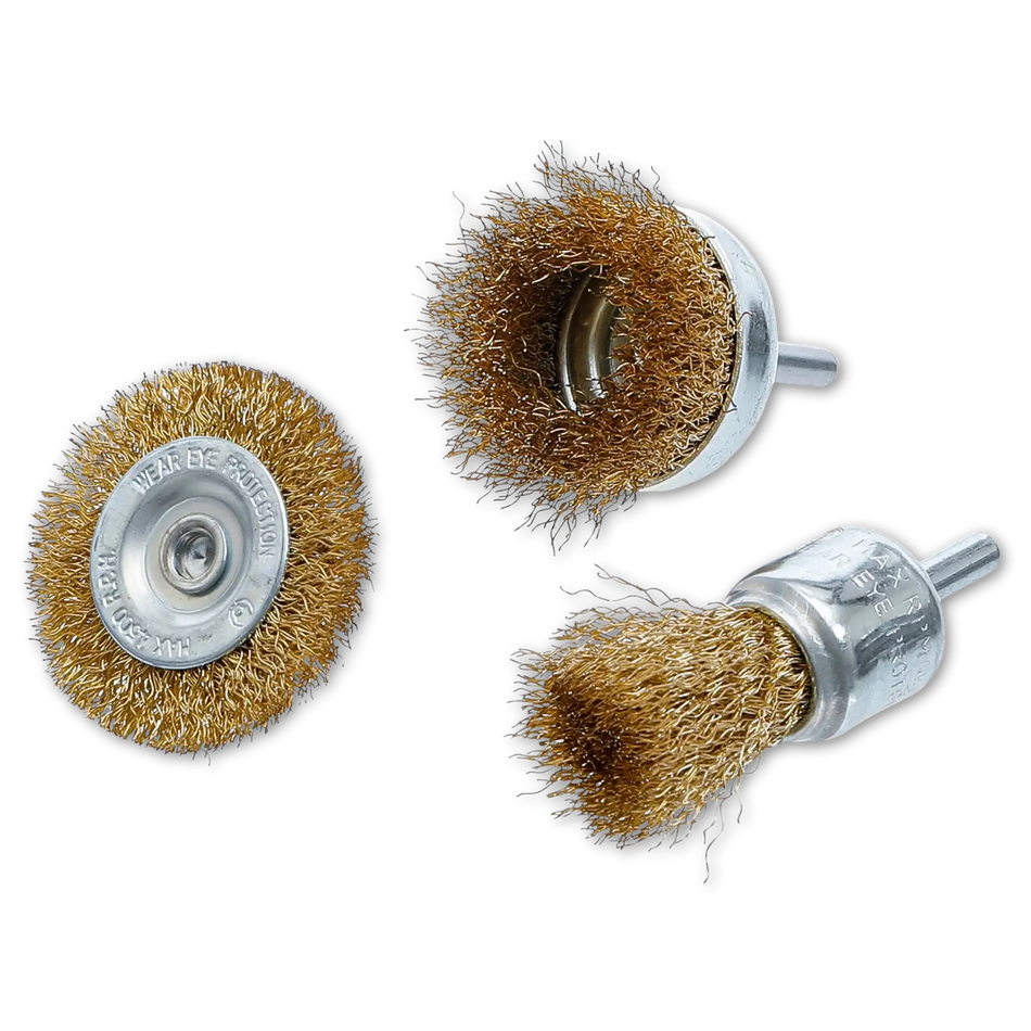 BGS Technic Stahldraht-Bürsten-Satz | 3-tlg.