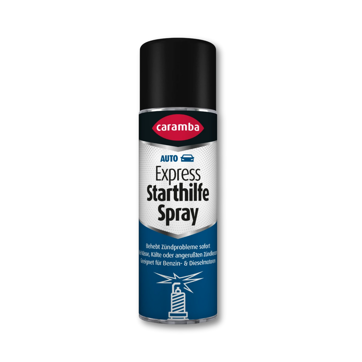 Bild der Frontalansicht einer Dose Caramba Starthilfespray.