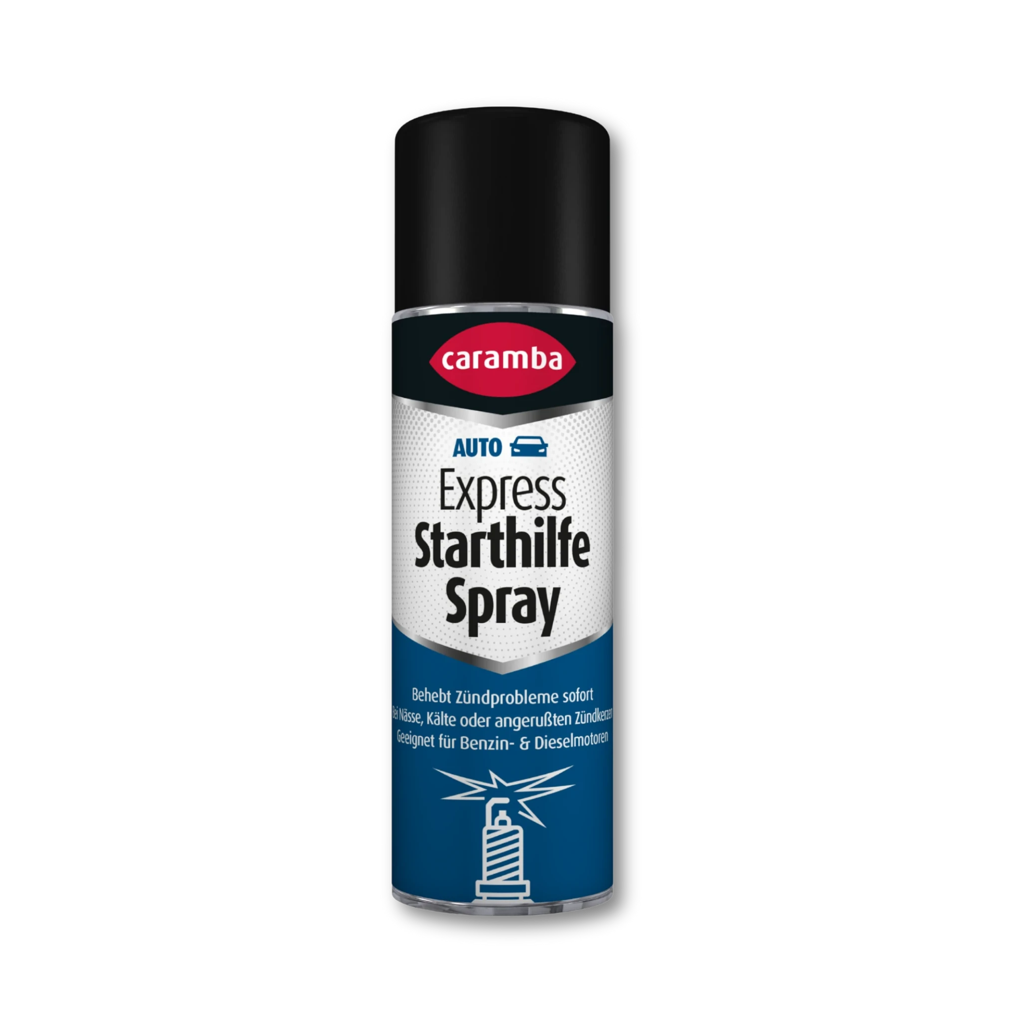 Bild der Frontalansicht einer Dose Caramba Starthilfespray.