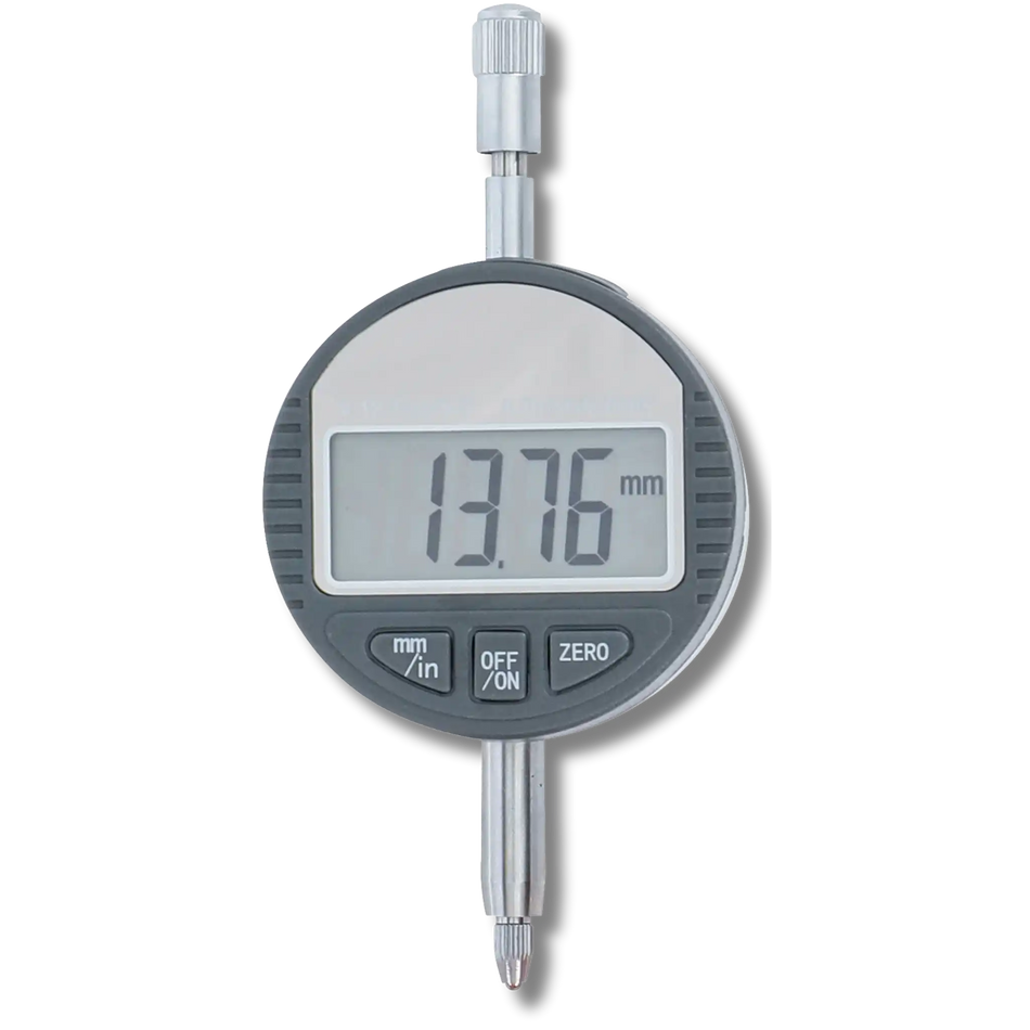 Bild einer digitalen Messuhr, fotografiert von vorne